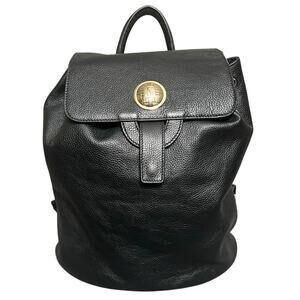 NWT Haiying Snider Black Pebbled Leather Backpack Quiet Luxury Minimalist